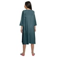 thumbnail image 4 of Moomaya Cotton Sleepwear For Ladies Solid Round Neck Button Placket Nightdress, 4 of 6