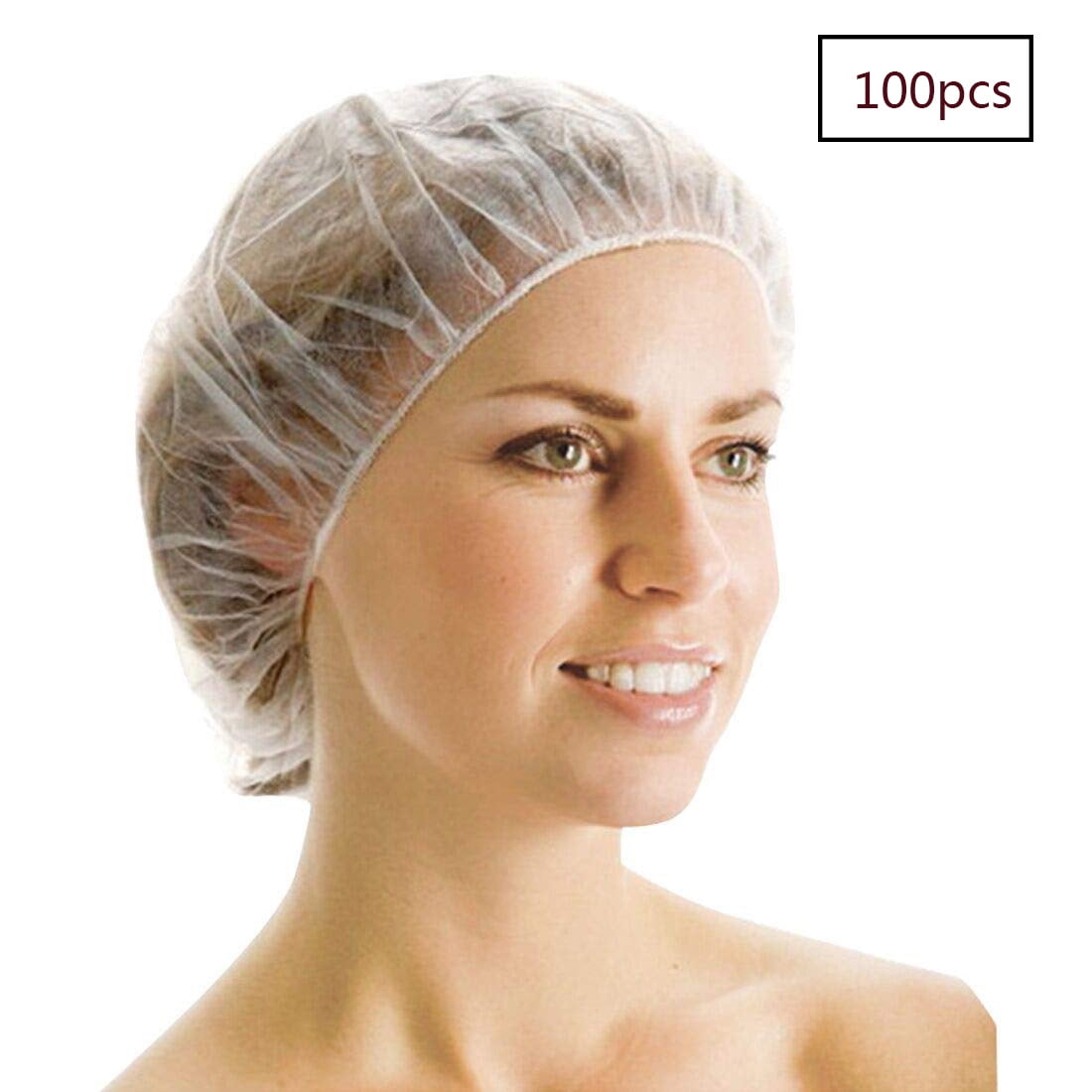 Disposable Shower Caps, 100 Pcs Shower Caps Plastic Waterproof Clear