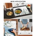 thumbnail image 5 of Large Induction Cooktop Protector Mat Spring Floral Stove Top Covers for Electric Stove, White Daisy Watercolor Leaves Pastoral Decorative Stove Burner Cover Mats, Glass Top Stove Cover, 5 of 7