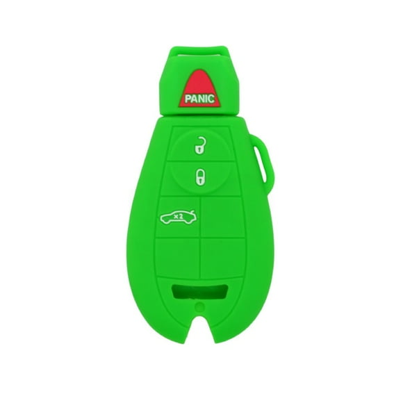 SEGADEN Silicone Cover Protector Case Holder Skin Jacket Compatible with DODGE JEEP CHRYSLER 4 Button Smart Remote Key Fob CV4752 Light Green