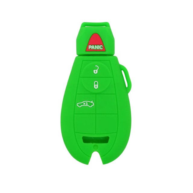 SEGADEN Silicone Cover Protector Case Holder Skin Jacket Compatible with DODGE JEEP CHRYSLER 4 Button Smart Remote Key Fob CV4752 Light Green