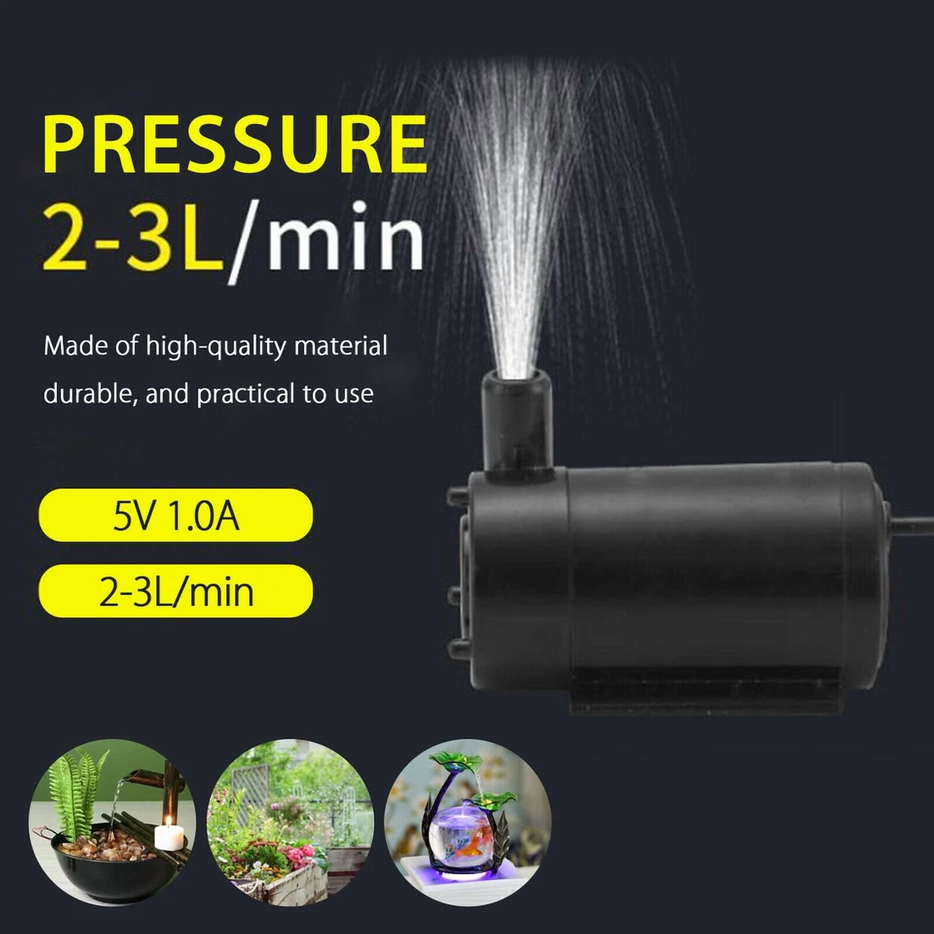 PURELY- 4 Pack Usb Mini Water Pump Submersible 5V For Garden Fountain Fish Tank Aquarium
