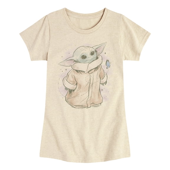 Star Wars - Grogu Tonal Washed - Youth Girls Fitted Short Sleeve T-Shirt
