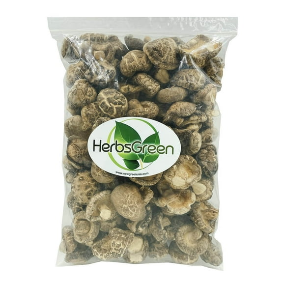 Herbsgreen Premium Grade Dried Shiitake Mushrooms Extra Thick (1 LB.)