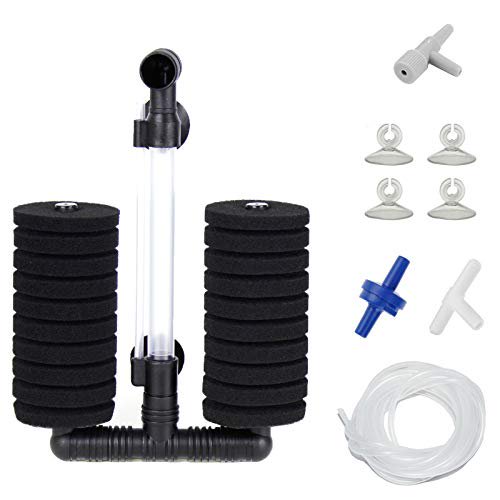 AQUANEAT Double Sponge Filter Large Air Driven Bio Filter for Aquarium