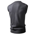 thumbnail image 3 of Sweater Vest Men Button Down V Neck Slim Fit Business Casual Streetwear Breathable Sleeveless Knitted Sweaters Vest Dark Gray M, 3 of 3