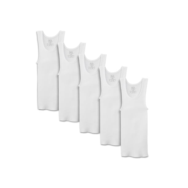 Fruit of the Loom - Fruit of the Loom White Tank A-Shirts, 5 Pack (Little Boys & Big Boys 