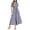 Striped Dark Blue, variant on Women's Summer Maxi Button Up Shirt Dress Short Sleeve Striped A Line Long Flowy Elegant Spring Dresses