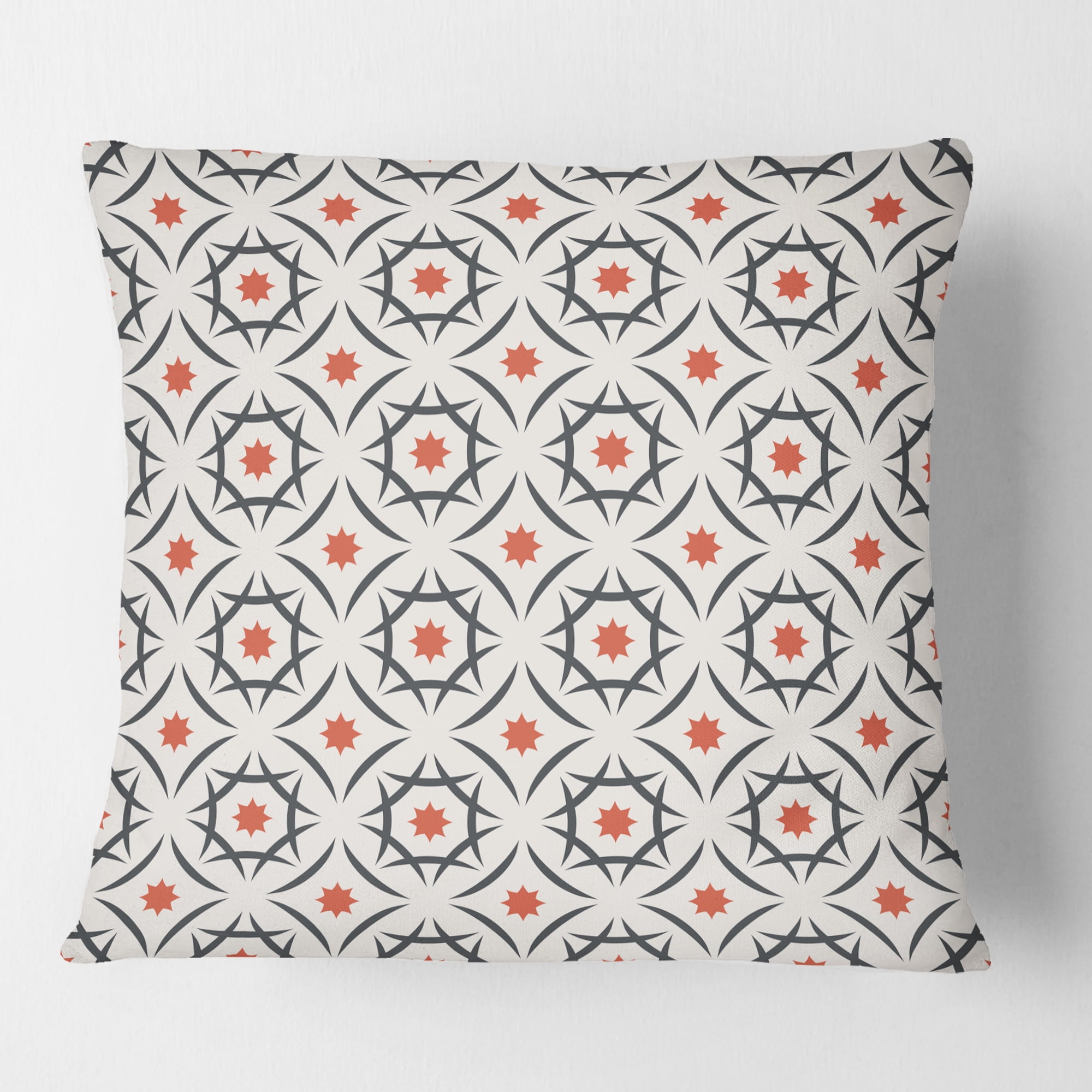 Designart Abstract Retro Design V' Mid-Century Modern Throw Pillow - 18x18
