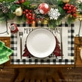 thumbnail image 2 of mubwai Waterclor Buffalo Plaid Christmas Trees Placemats Set of 6, 12x18 Inch Winter Table Mats for Outdoor Home Party Kitchen Dining Decor, 2 of 6