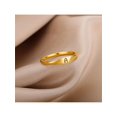 thumbnail image 1 of 1pc opean And American Style Simple Fashion Gold Stainless Steel Alphabet Ring For Men And Women, Daily Wear, 1 of 5