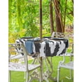 thumbnail image 5 of Outdoor Tablecloth Animal Skin Round Patio Tablecloths 60 Inch, Waterproof Outside Table Cloths with Umbrella Hole and Zipper, Black White Stripes Summer Table Cover for Outdoor Tables Garden, 5 of 6