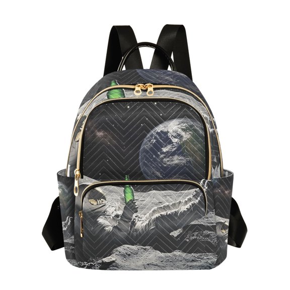 FORMRS Mini Backpack Purse for Women Travel Daypack Casual Shoulder Bag, Space Earth