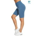 thumbnail image 4 of Deago High Waist Yoga Shorts for Women Butt Lifting Workout Tummy Control Bike Shorts Running Exercise Leggings (Blue, M), 4 of 6