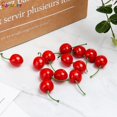 thumbnail image 3 of Spencer 30Pcs Artificial Simulation Red Cherries, Lifelike Fake Fruit Cherry Model for Home Kitchen Party Decoration Desk Ornament, 3 of 7