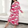 thumbnail image 1 of siminseming Chemises de Nuit de Noël pour Femmes & Chemises de Nuit Grande Taille Robe de Nuit Décontractée Imprimé de Noël Mignon Manches Longues Col Rond Extensible Ample Vêtements Chaussures & Accessoires, 1 of 5