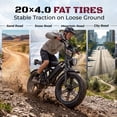 thumbnail image 3 of YareYi Electric Bike for Adults, 750W Peak E-Mountain Bicycle Class 3, 20" Fat Tire E-Bike with Speedometer, 48V 15Ah Removable Battery UL2849, 3 of 9