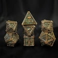 thumbnail image 3 of Metal Polyhedral Dice Set with Metal Gift Box 7-Piece for Dungeons and Dragons RPG, 3 of 8