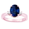 thumbnail image 3 of Star K � 3 Three Stone Oval Created Sapphire Classic Engagement Promise Ring, 3 of 9