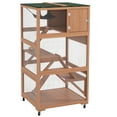 thumbnail image 2 of PawHut Catio, Outdoor Cat Enclosure House on Wheels with Hammock, Orange, 2 of 9