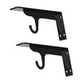 thumbnail image 5 of deevoka Closet Rod Holder Sturdy Wall Mounted Hanger Bracket for Backyard Room Table Black, 5 of 9