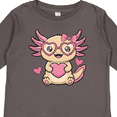 thumbnail image 4 of Inktastic Valentine Axolotl Pink Heart Girls Long Sleeve Toddler T-Shirt, 4 of 5