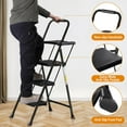 thumbnail image 5 of ANHXN  Ladder with Tool Tray, Folding Step Stool with Wide Anti-Slip Pedal and Handgrip, Heavy Duty Steel Step Ladder for Home Kitchen Office Shop, 5 of 8