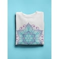 thumbnail image 3 of Blue Floral Mandala. Sweatshirt Women -Image by Shutterstock, Female XX-Large, 3 of 4