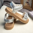 thumbnail image 7 of XinghaiYIDE Girls Metallic Flower Espadrille Sandals,Toddler/Little Kid Open-Toe Summer Shoes,Adjustable Ankle Strap Casual Beach Sandals,Non- Flat Espadrilles for Outdoor Play, 7 of 7