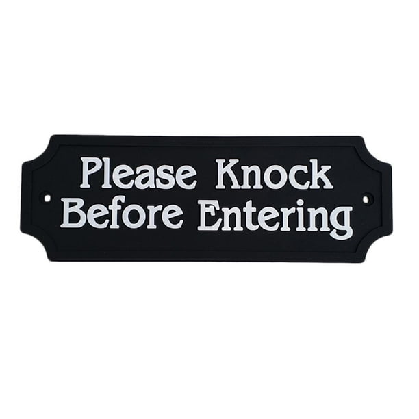 Placa de identificación para puerta, resistente al agua y duradera, para recordarle al público que está en el patio. POR FAVOR LLAME ANTES DE ENTRAR