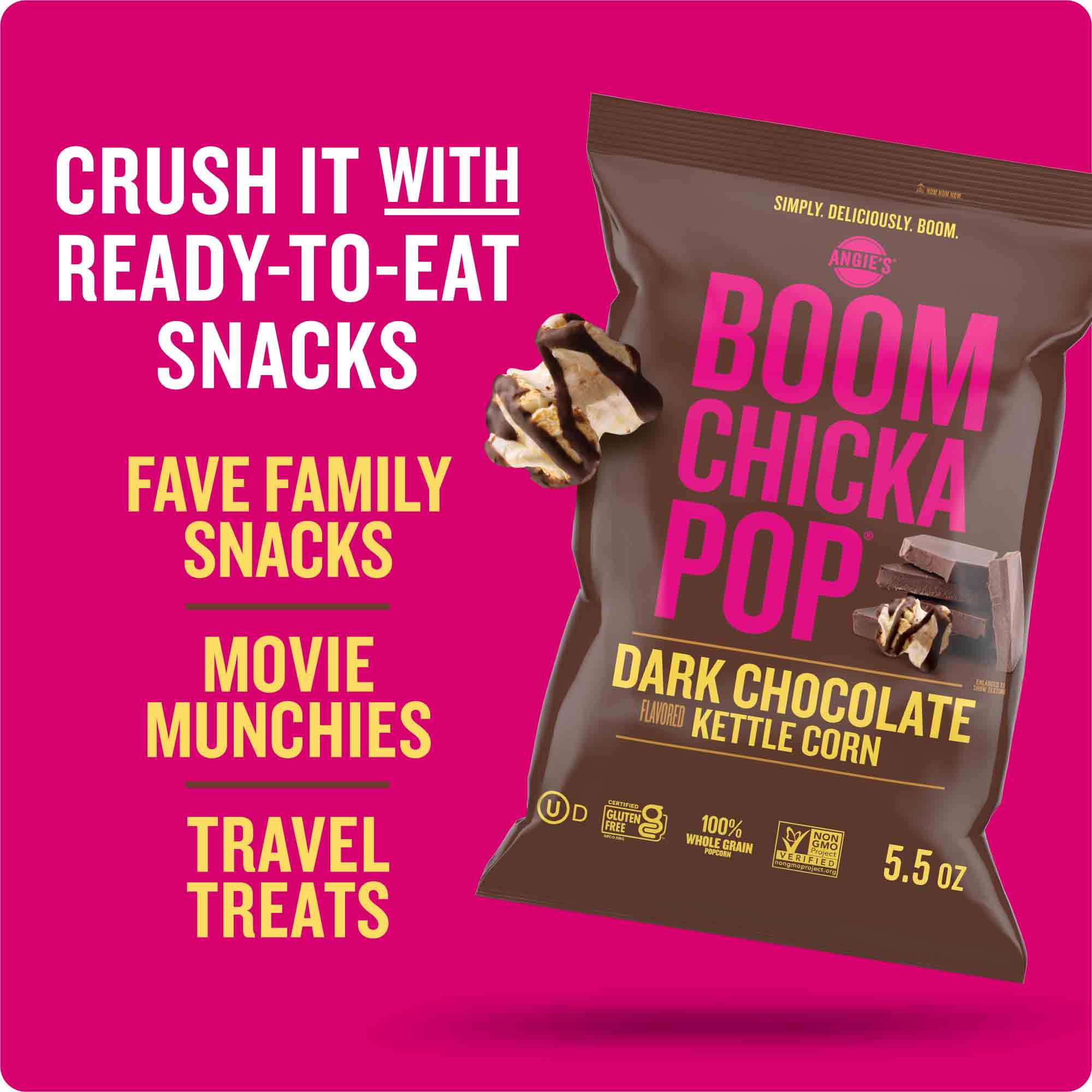 (2 pack) Angie's BOOMCHICKAPOP Dark Chocolate Flavored Kettle Corn, 5.5 oz.