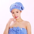 thumbnail image 5 of Bathroom Accessories Women Hydrophilic Coral Velvet Quick Drying Dry Turban Shower Cap Wrap Head Towel Cap Hair Drying Wrap Towel YELLOW, 5 of 8