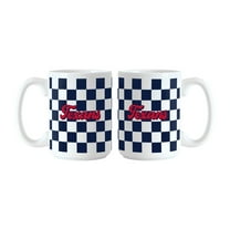 Houston Texans 2-Pack 15oz. Checkered Wordmark Mug Set