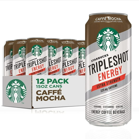 Starbucks Tripleshot Energy Mocha Extra Strength Iced Coffee Drink, 15 fl oz 12 pack cans