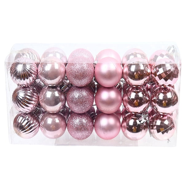 Matsuzay 30 piezas de bolas de Navidad adornos inastillables decoraciones para árboles de Navidad juego de bolas colgantes para decoración de fiesta de Kits de decoración para fiestas Rosado Matsuzay HA007626-05B