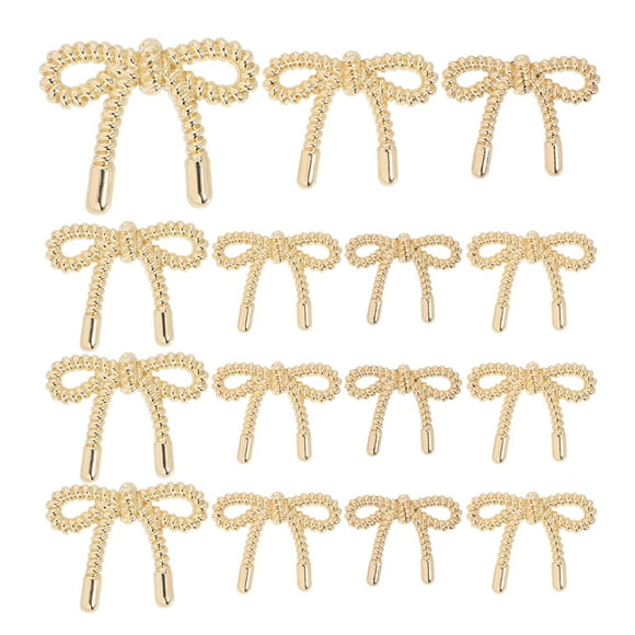 SHISUYAN 30pcs Bow Button, 15mm/17mm/23mm Zinc Alloy Jewelry Buckle Bow Tie Child Gold Bow Connector Pendants Decorative Sewing Buttons Clothes Fasteners Buttons Bow Shaped Clothes Buttons For Diy