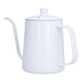 thumbnail image 3 of Mini tetera portátil de acero inoxidable para café, color blanco, con boca fina, ideal para viajes, camping, té y café., 3 of 14