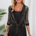 thumbnail image 2 of jiaxiM Cardigan for Women 3/4 Sleeves Open Front Lightweight Soft Netted Knit Cardigan Draped Ruffles Kimono Cover Ups, 2 of 6