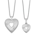 thumbnail image 1 of 925 Sterling Silver Rhodium-plated Polished and Satin Butterfly Heart Locket & Pendant Set, 1 of 5