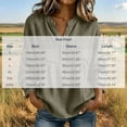 thumbnail image 3 of cfhntfmh Tops for Women V Neck 3/4 Sleeve Blouse Fashion Hollow out Shirts Loose Fit Button up Spring Fall Clothes (Army Green,Small), 3 of 5