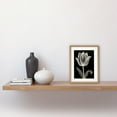 thumbnail image 2 of A Single Tulip Flower Black and White Folk Art Artwork Framed Wall Art Print 9X7 Inch, 2 of 5
