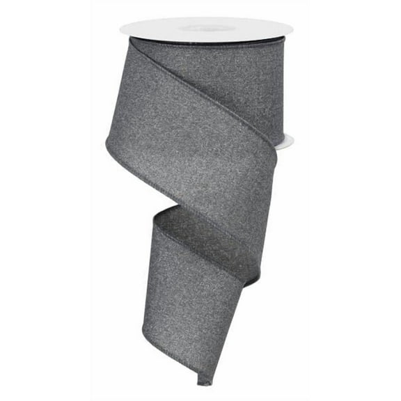 Grey Glitter Wired Ribbon, 2.5 inches x 10 Yards (30 feet) RGE138110