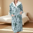 thumbnail image 2 of Women's Fleece Plush Robe Long Warm Plush Bathrobe Loungewear Jacket Printed Comfort Robe, 2 of 5