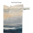 thumbnail image 5 of Coastal Beach Kitchen Valances for Windows Farmhouse Linen Window Valance Curtain for Living Room Window Treatment Abstract Oil Painting Summer Wave Valance Rod Pocket Topper Drape, 60 x 18 Inch, 5 of 6