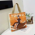 thumbnail image 1 of Trendy Cartoon Figure Print Tote Satchel Bag, Large Capacity Shoulder Bag, All-Match Bag For Shopping, 1 of 4