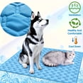thumbnail image 5 of Dog Cooling Mat, Summer Cooling Pad for Medium Dogs, Puppies, Lightweight Breathable Pet Mat, Washable Dog Mat for Crate, Floor, Sofa, Car, Blue, 26.77''x18.89'', 5 of 5