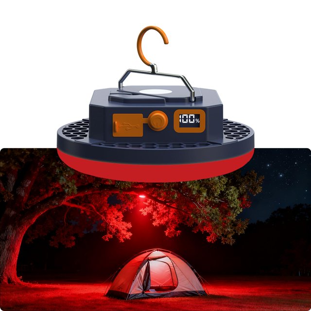 Lámpara de Camping iodoo 2025 Luz Roja a Prueba de Insectos 10000mAh