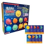 9 x Solar System Bath Bombs Gift Set, 9 x Planetary Fact Cards, Educational Planet Bath Bombs for Children, Science Kits for Boys & Girls, Bath Toy Birthday Presents, Learning Pocket Money Gifts