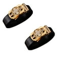 thumbnail image 5 of US 1-2 Pack Luxury Men's Snowflake Automatic Buckle Belt Black Leather Ratchet, 5 of 12