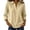 Beige, variant on Bosfbaoi 3/4 Sleeve Collared Tops for Women Solid V Neck Henley Casual Blouses